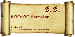 Báró Bertalan névjegykártya