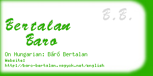 bertalan baro business card