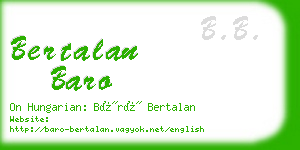 bertalan baro business card